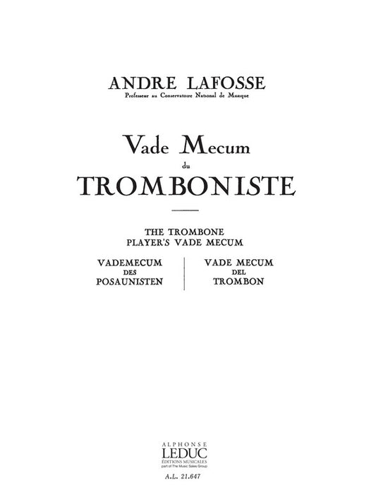 Vade Mecum du tromboniste | André Lafosse | Trombone