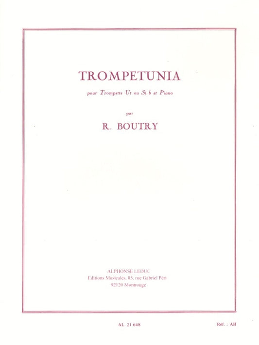 Trompetunia pour trompette en si bémol et piano | Roger Boutry