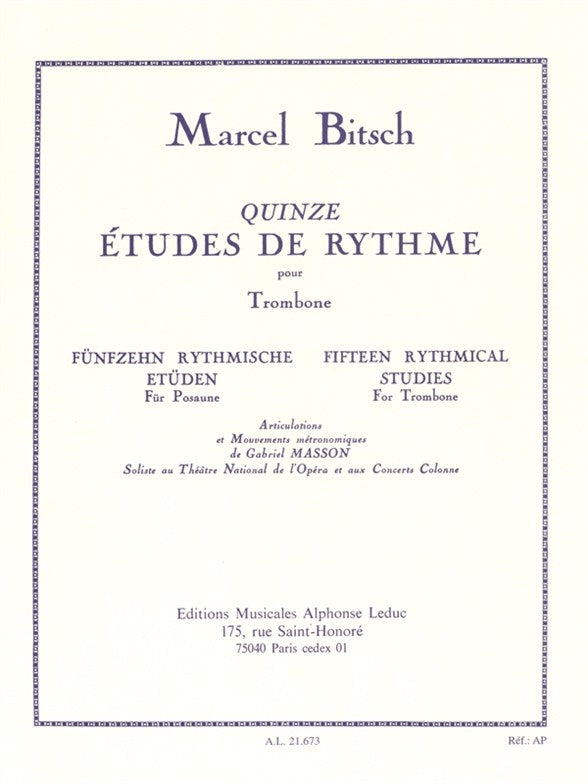 15 Études de Rythme | Marcel Bitsch | Trombone