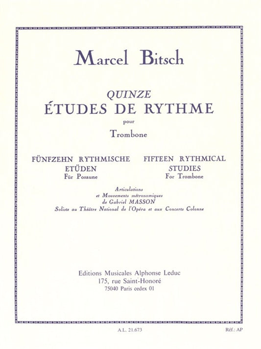 15 Études de Rythme | Marcel Bitsch | Trombone