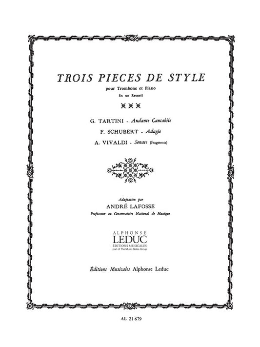 3 Pièces de Style | André Lafosse | Trombone
