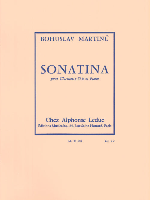 Sonatina pour Clarinette et Piano | Bohuslav Martinu