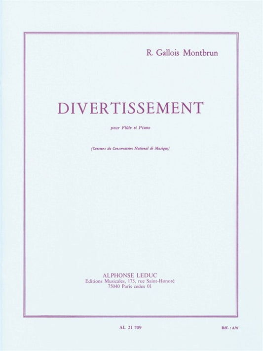 Divertissement de Raymond Gallois Montbrun, Livre + partie(s) séparée(s) pour flûte et Piano