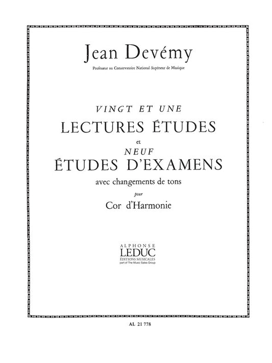 21 Lectures-Études & 9 Études dExamens | Jean Devemy | Cor