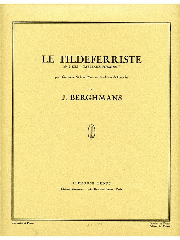 Jose Berghmans: Le Fils de Ferriste | Clarinette