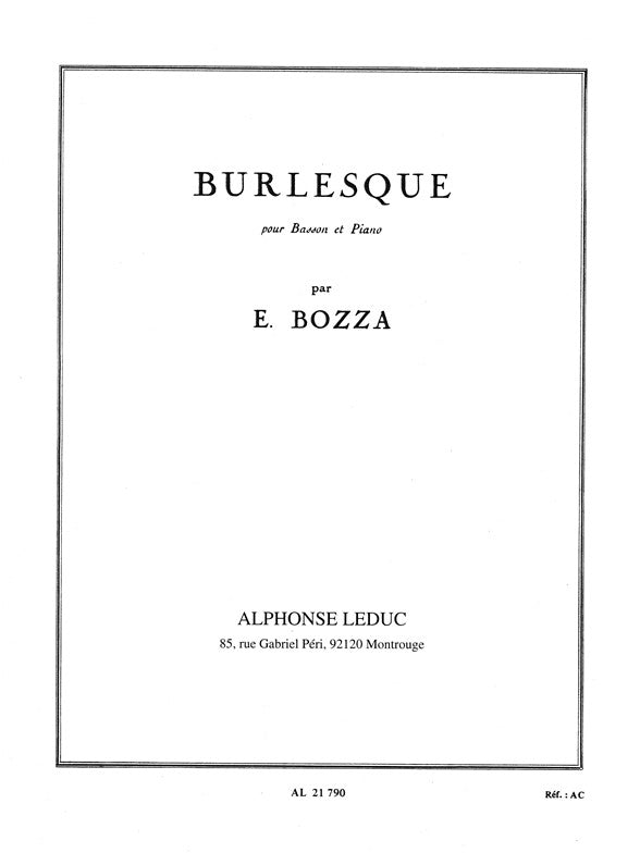 Burlesque | Eugène Bozza | Basson