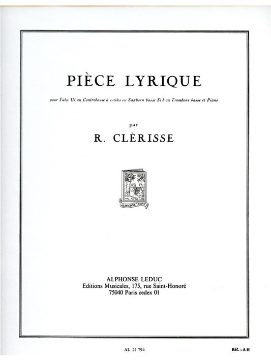 Pièce Lyrique | Robert Clerisse | Contrebasse