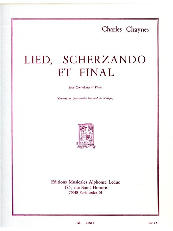 Lied Scherzando Et Final | Charles Chaynes | Contrebasse