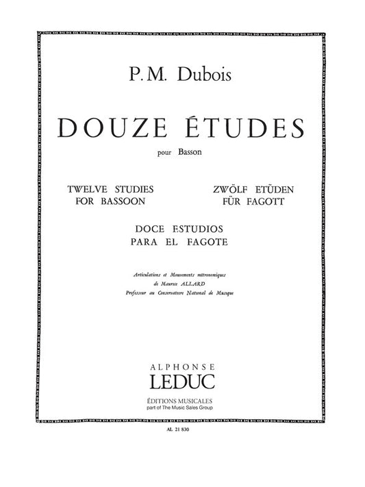 12 Études | Pierre-Max Dubois | Basson