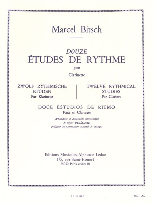 12 Études De Rythme | Marcel Bitsch | Clarinette