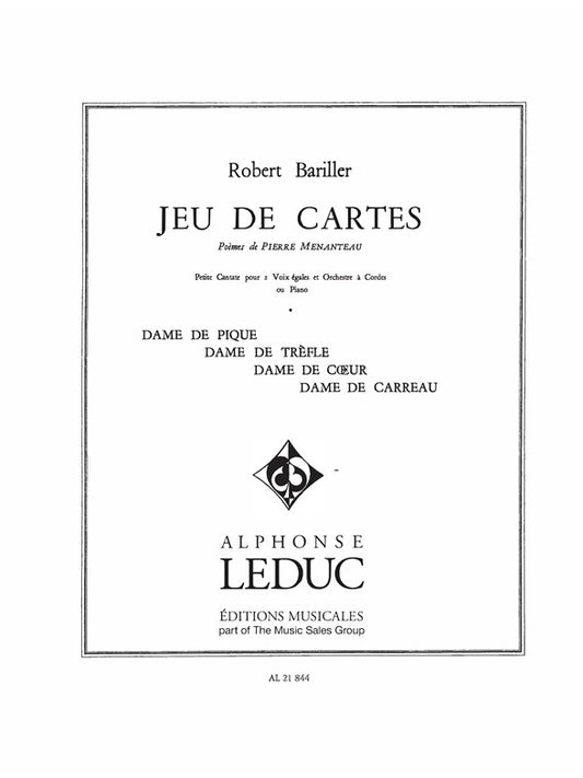 Jeux de Cartes 2 Equal Voices & Piano de Robert Bariller, Livre pour voix