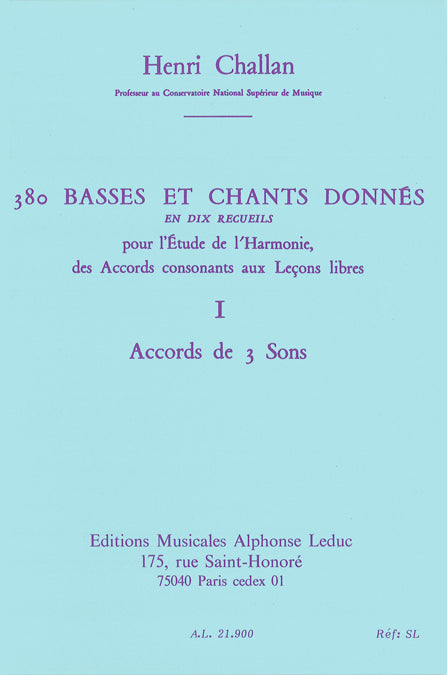 380 Basses et Chants Donnés I | Henri Challan | Voix