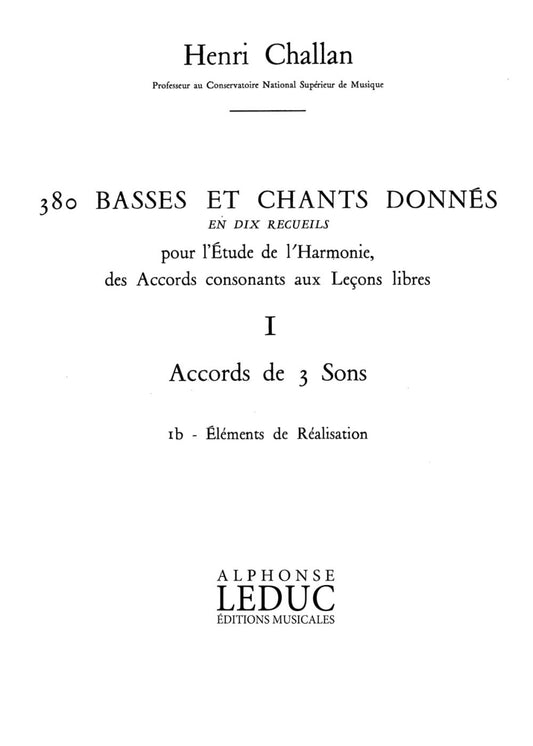 380 Basses et Chants Donnés Vol. 1B | Henri Challan | Voix