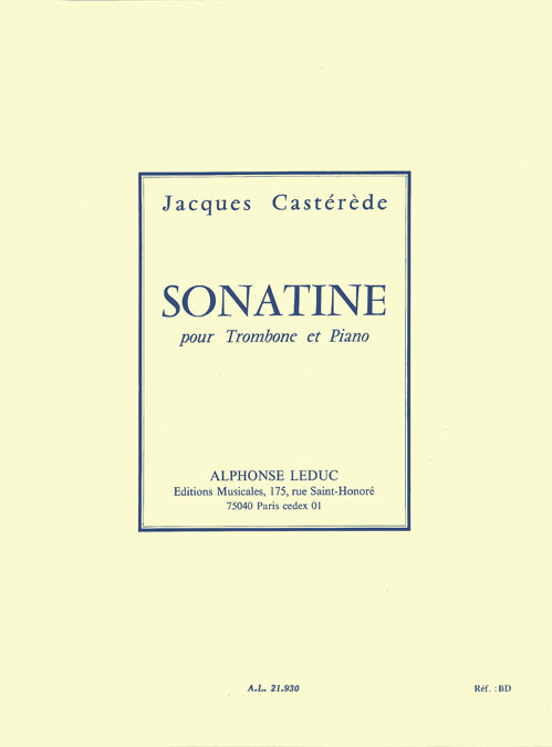 Sonatine pour trombone et piano | Jacques Castérède