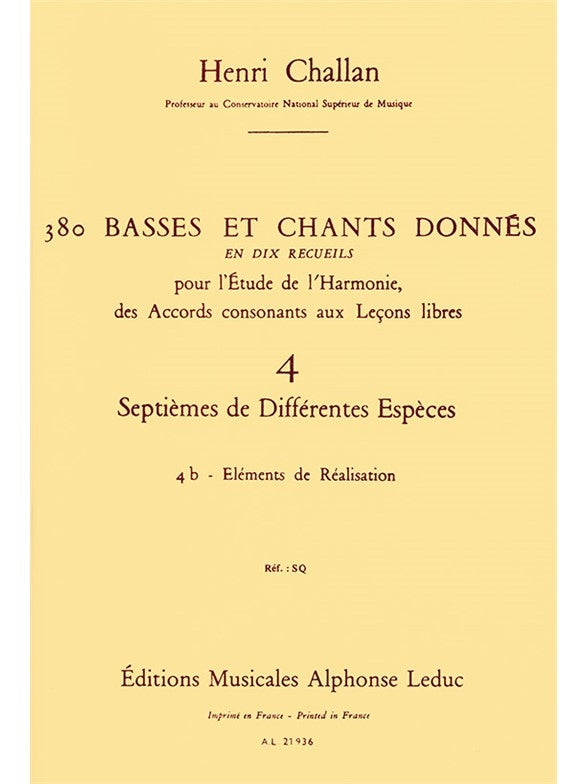 380 Basses et Chants Donnés Vol. 4B | Henri Challan | Voix