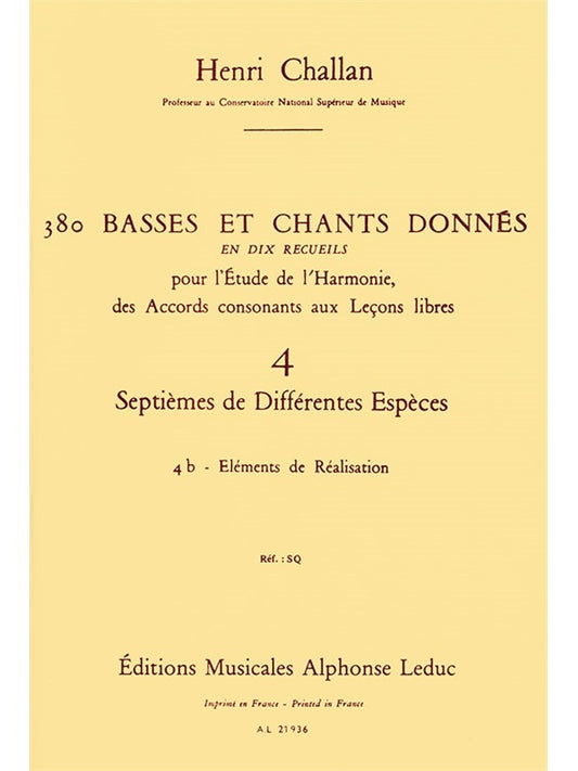 380 Basses et Chants Donnés Vol. 4B | Henri Challan | Voix