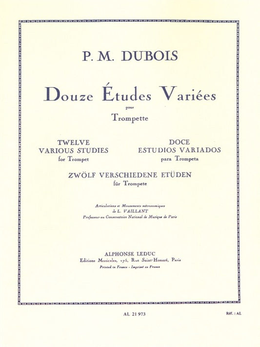 12 études variées | Pierre-Max Dubois | Trompette