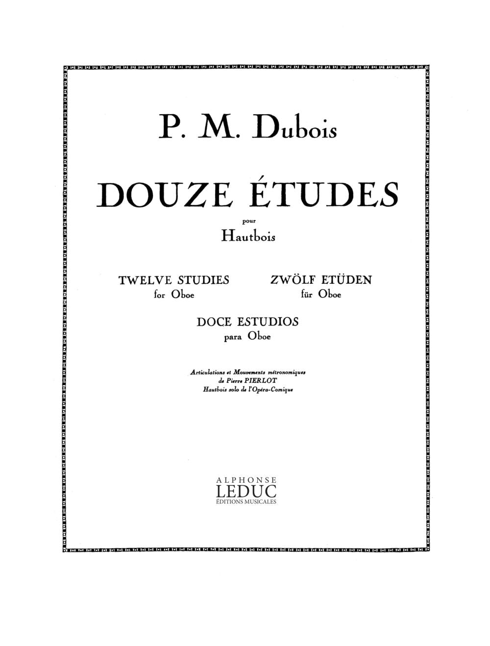 12 Études | Pierre-Max Dubois | Hautbois