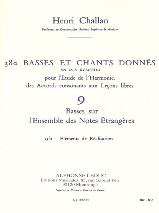 380 Basses et Chants Donnés Vol. 9B | Henri Challan | Voix