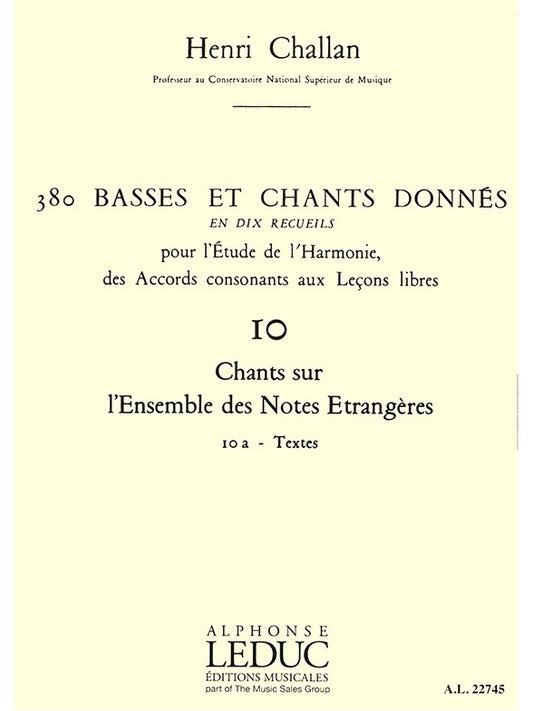 380 Basses et Chants Donnés Vol. 10A | Henri Challan | Voix
