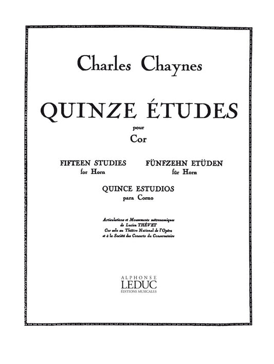 15 Études pour Cor | Charles Chaynes | Cor