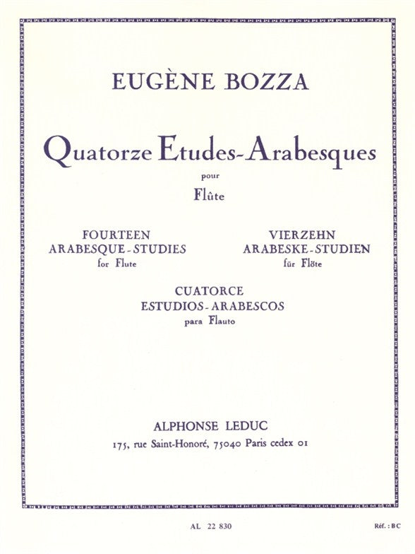14 Études-Arabesques pour flûte seule | Eugène Bozza