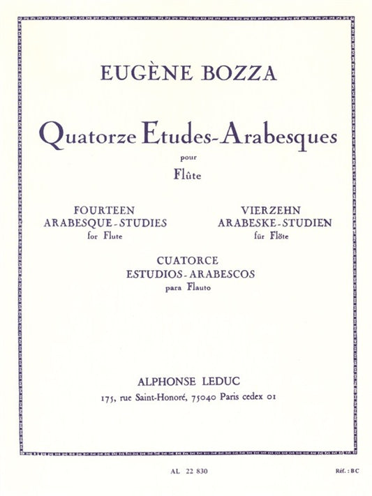 14 Études-Arabesques pour flûte seule | Eugène Bozza
