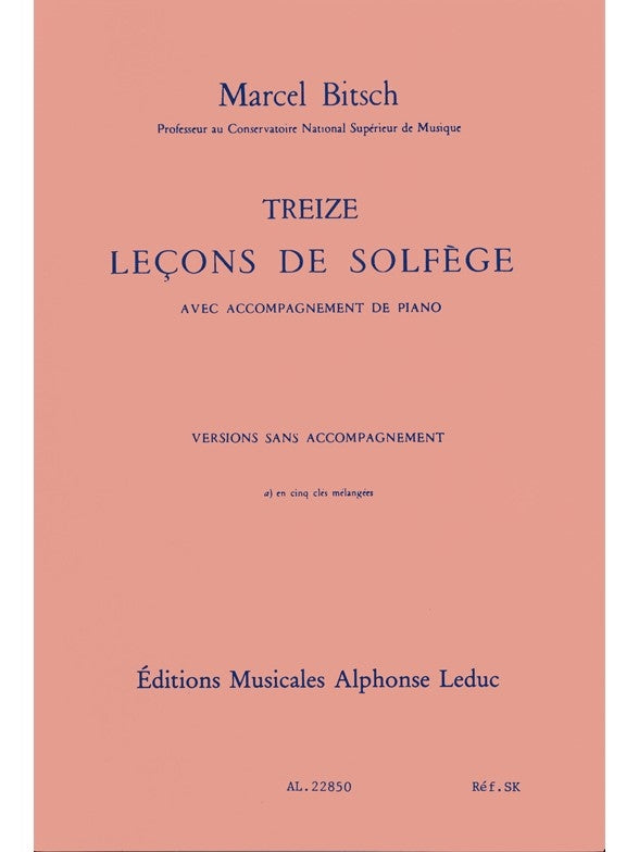 13 Leçons de Solfège en 5 Cles Mélangées Sans Acc | Marcel Bitsch