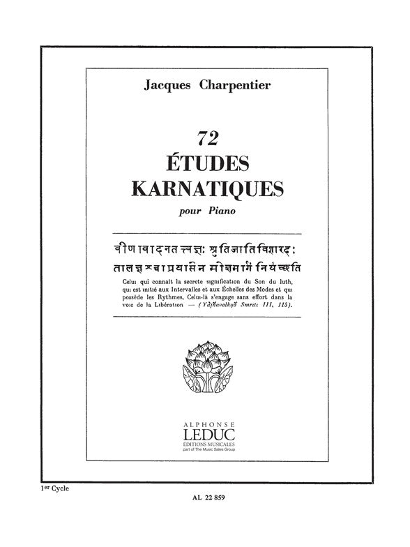 72 Études Karnatiques Cycle 01 | Jacques Charpentier | Piano
