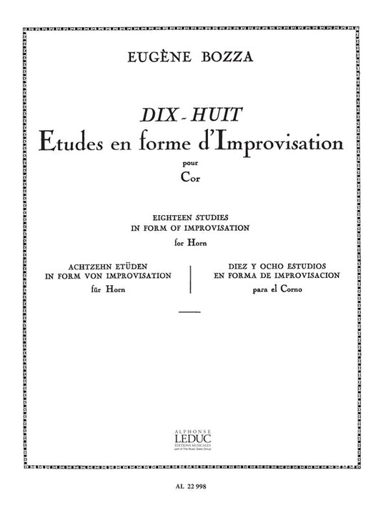 18 Études en Forme d'Improvisations | Bozza | Cor