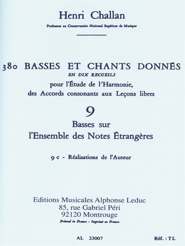 380 Basses et Chants Donnés Vol. 9C | Henri Challan | Voix