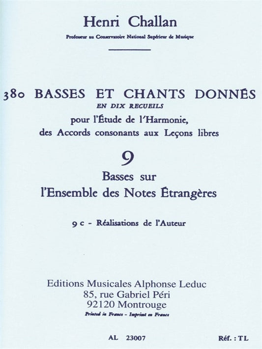 380 Basses et Chants Donnés Vol. 9C | Henri Challan | Voix