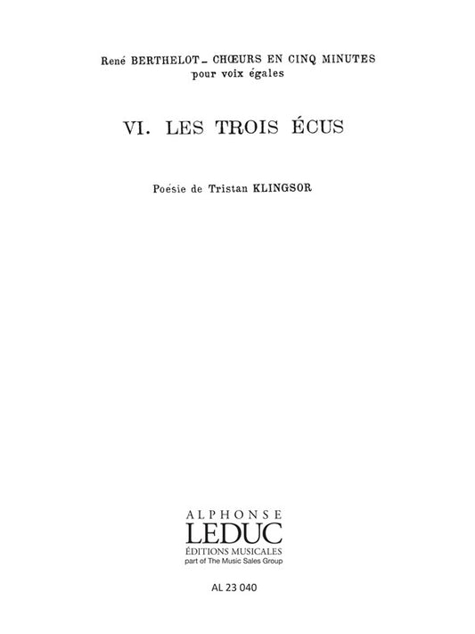 Choeurs en 5 Minutes No.6 - Le Retour du Roi de René Berthelot, Partition pour sSA