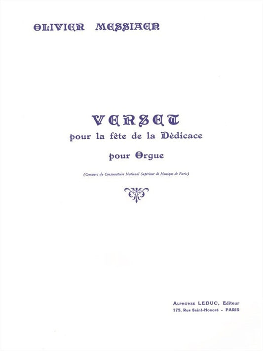 Verset Pour La Fête De La Dédicace | Olivier Messiaen