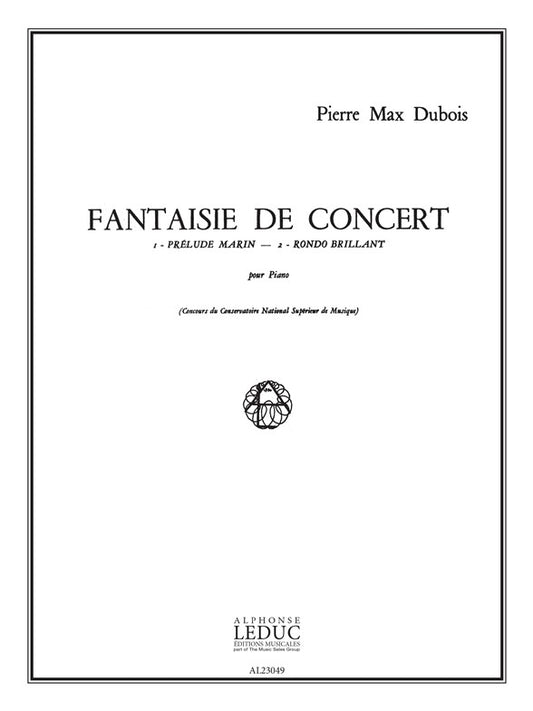 Fantaisie de Concert de Pierre-Max Dubois, Livre pour piano