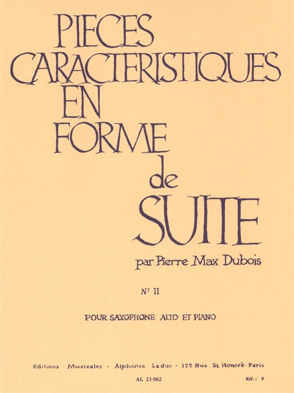 Pièces Caractéristiques 2 En Forme De Suite Op.77 | Pierre-Max Dubois