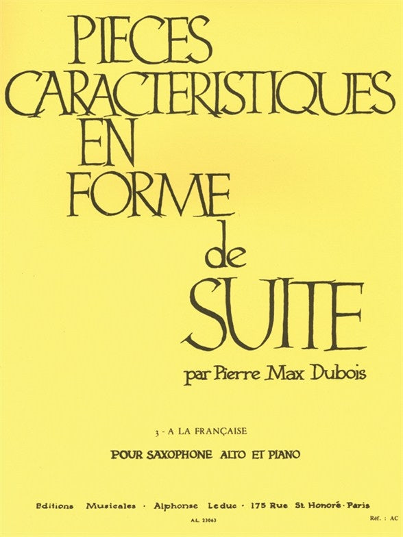 Pièces Caractéristiques 3 En Forme De Suite Op.77 | Pierre-Max Dubois