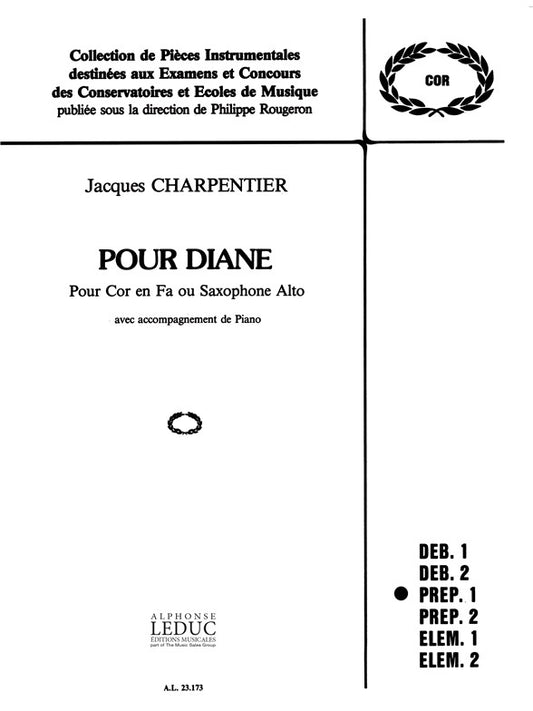 Jacques Charpentier: Pour Diane de Jacques Charpentier, Partition pour saxophone alto et Piano