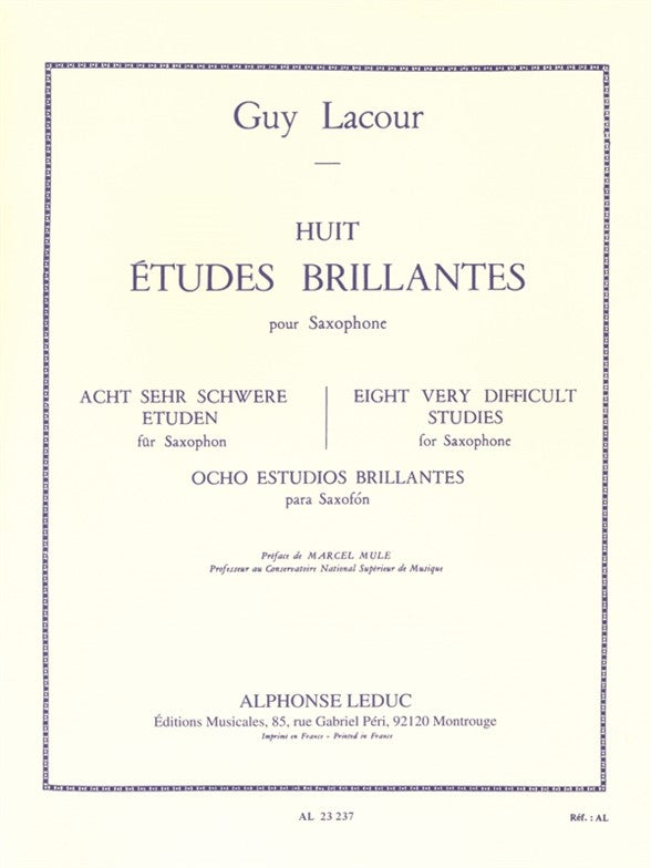 8 Studi Brillanti | Guy Lacour | Saxophone