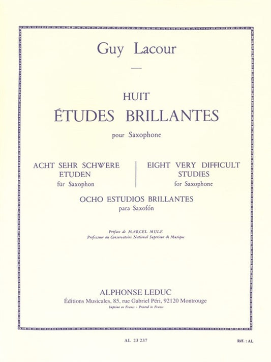8 Studi Brillanti | Guy Lacour | Saxophone