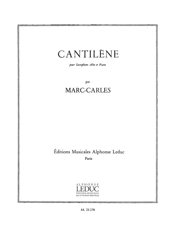 Cantilène | Marc Carles | Saxophone