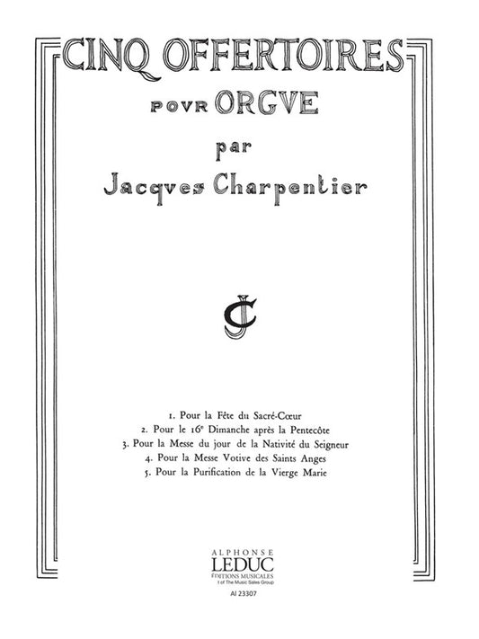 5 Offertoires | Jacques Charpentier | Orgue