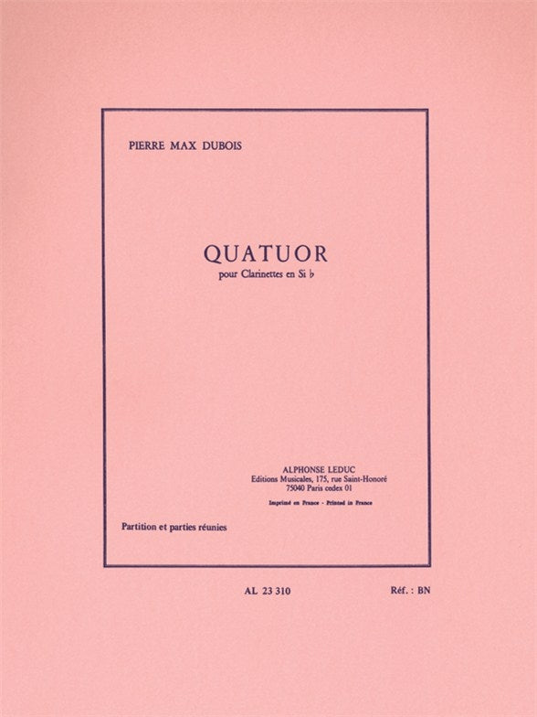 Quartuor | Dubois | Quatuor de clarinettes