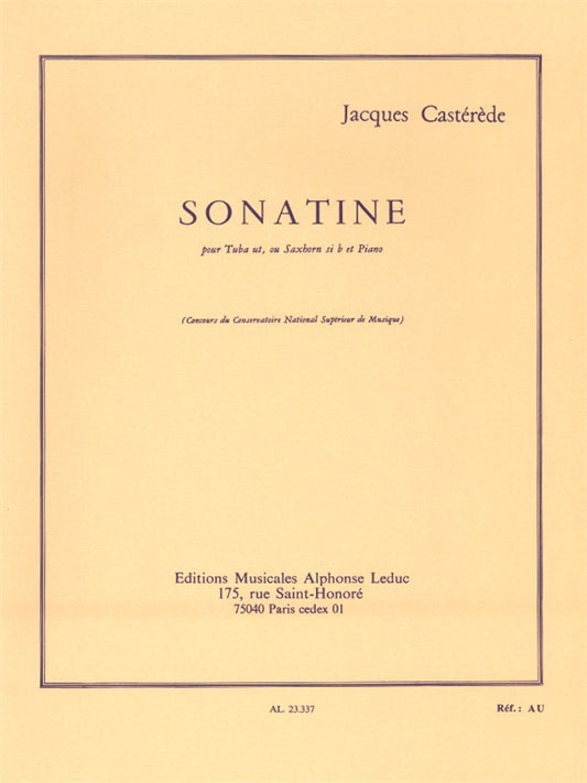 Sonatine pour tuba et piano | Jacques Castérède