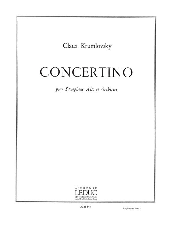Concertino -Saxo Et Orchestre | Krumlovsky | Saxophone
