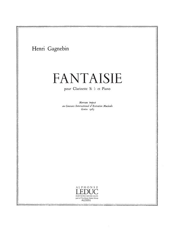 Fantaisie | Gagnebin | Clarinette