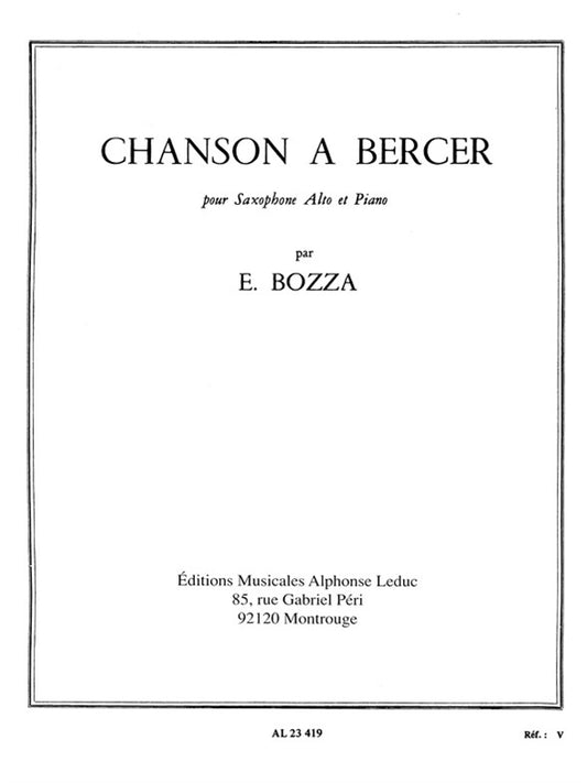 Chanson A Bercer | Eugène Bozza | Saxophone