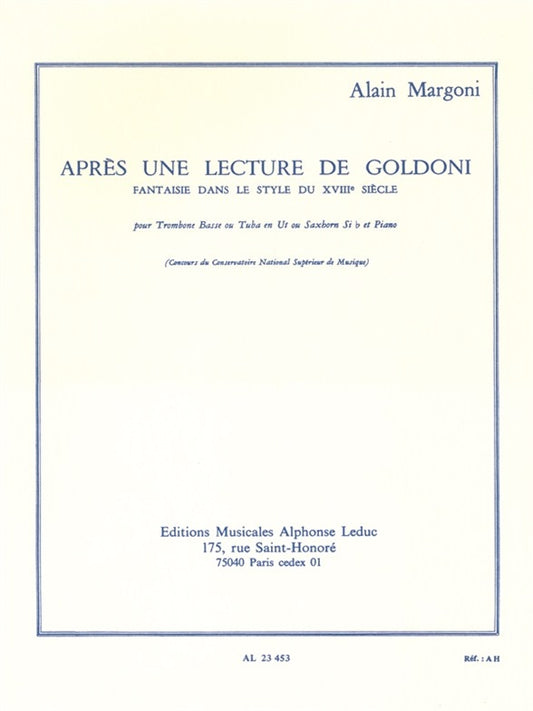Après Une Lecture De Goldoni | Alain Margoni | Trombone