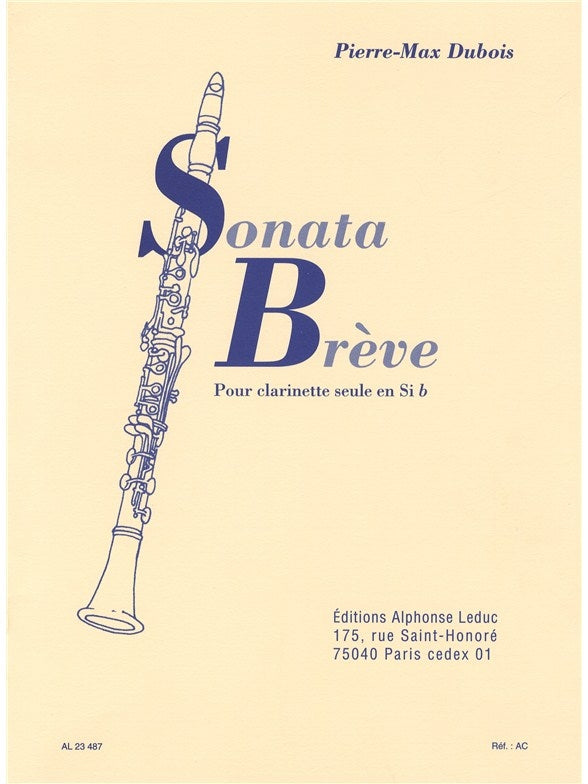 Sonata Brève, pour clarinette seule | Pierre-Max Dubois