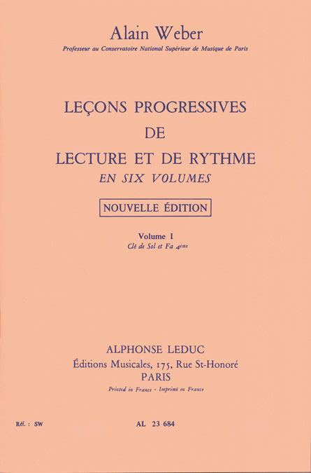Leçons Progressives de Lecture et Rythme | Alain Weber | Livre | AL23684